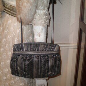 Beautiful Fabric Shoulder Bag/Leather Straps